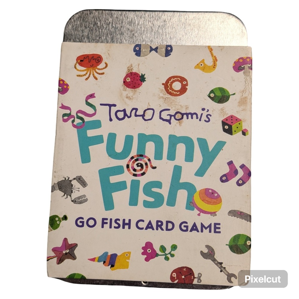 Taro Gomi Funny Fish Go Fish Card Game Chronicle Books Tin Case 2019 54 Cards